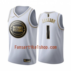NBA Detroit Pistons Trikot Reggie Jackson 1 Nike 2019-2020 Weiß Golden Edition Swingman - Herren